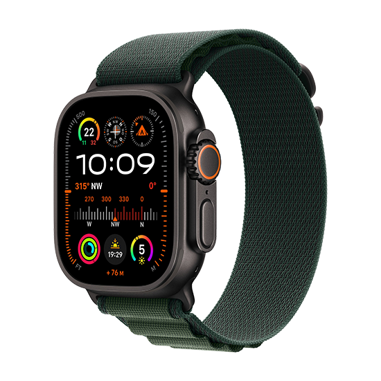 Apple Watch Ultra   Black Lte 49mm Titan Alpine Loop   Dark Green